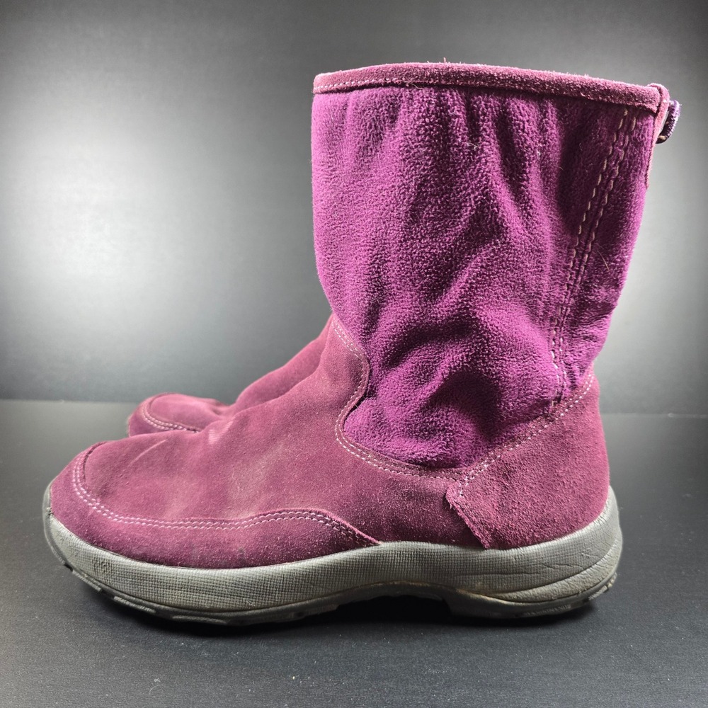 L.L. Bean Winter Boots Womens 9 Purple Suede Fleece Mid-Calf Insulated Gorpcore
